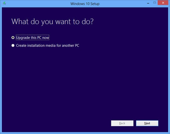 Windows 10 Upgrade tool