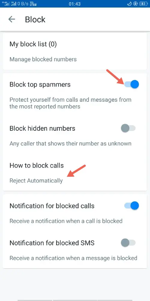 Block Calls in Trucaller App