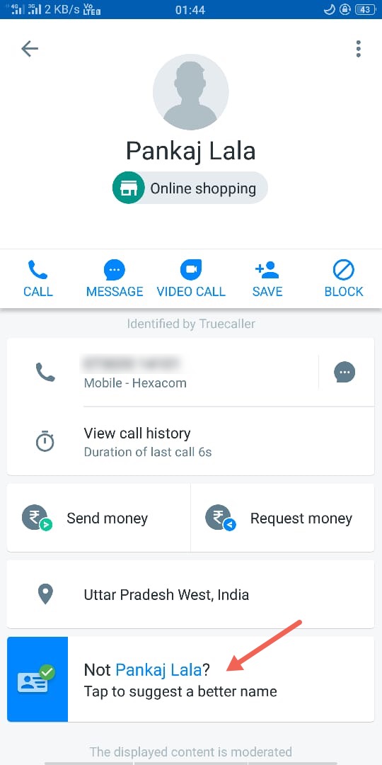 Change names in Trucaller App