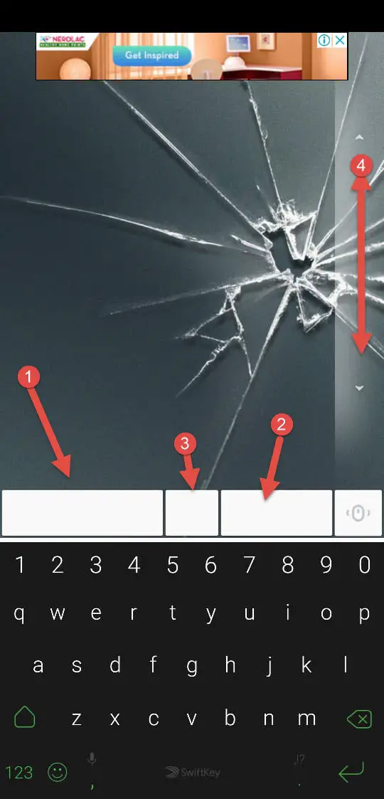 Image showing different functions on the virtual track pad 