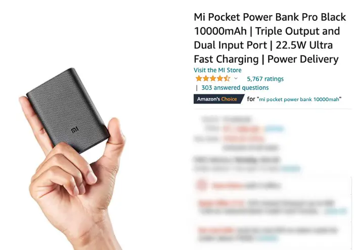 Xioami Pocket Powerbank 10000mAh