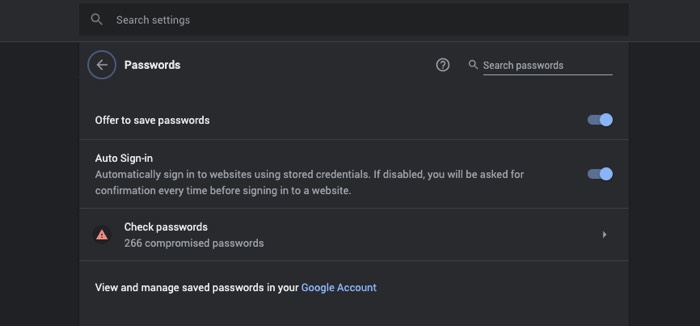 Google Chrome Password Manager