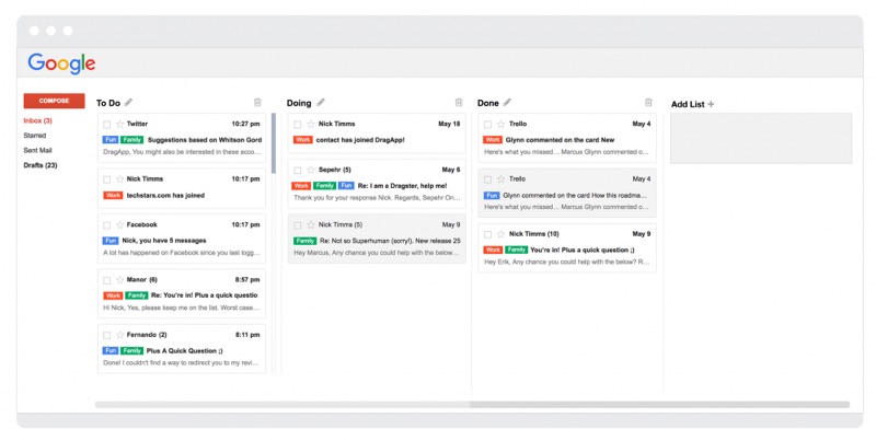 Drag- Organize Gmail