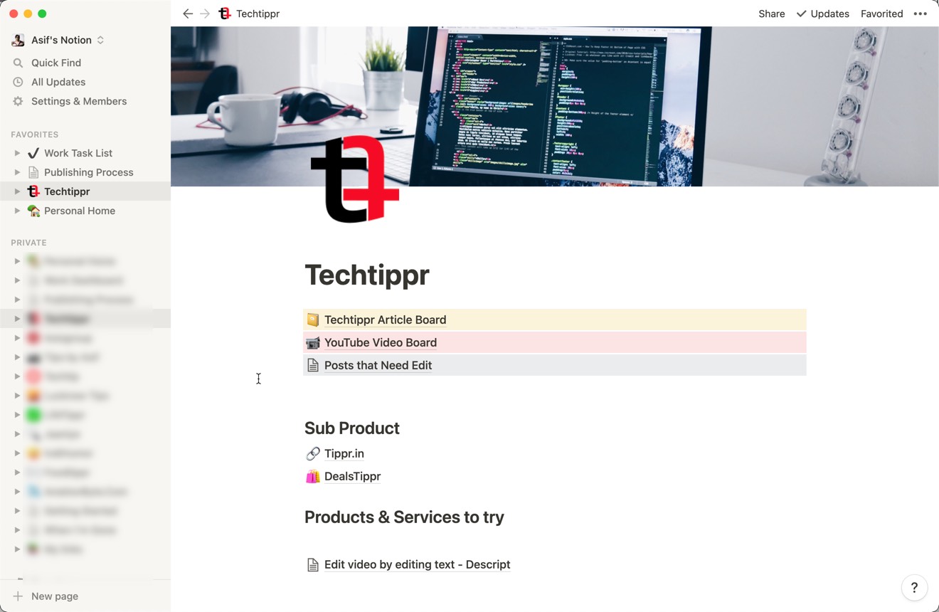 Techtippr Notion App for iOS