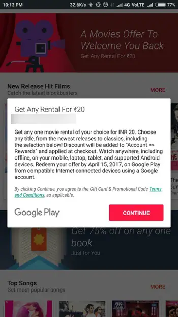 Play Store Movies Offer 01