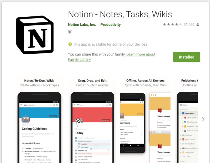 Notion for Android