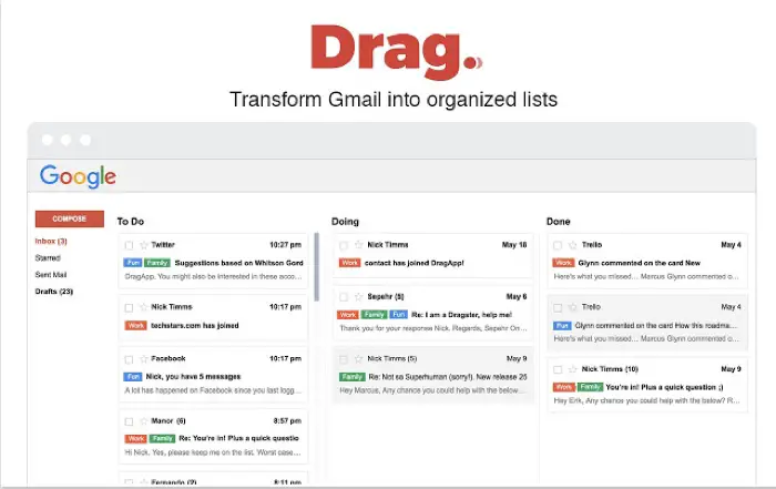 Drag for Gmail