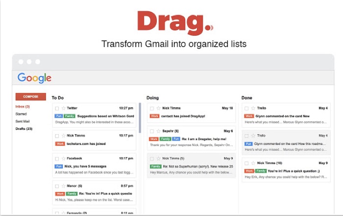 Drag for Gmail