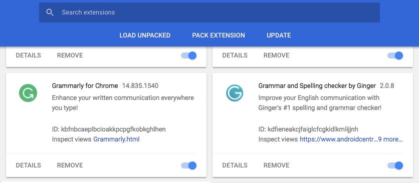 Chrome Extensions for Grammar and Spelling Correction