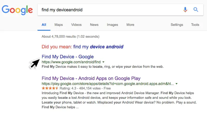 Find my device Android