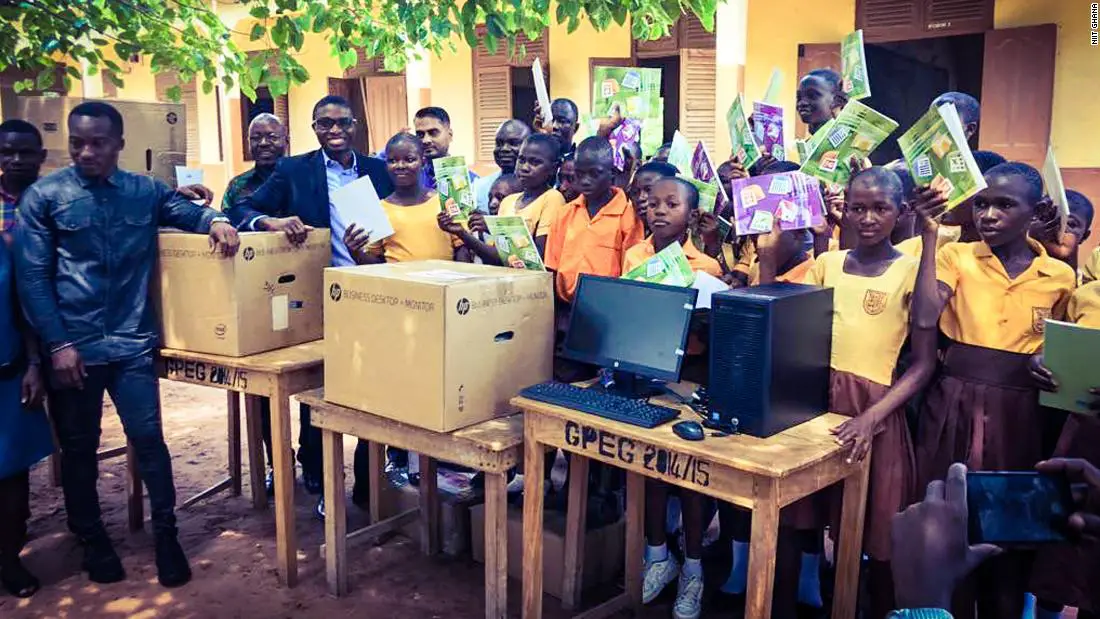 Ghanain Studens showing off their new computers