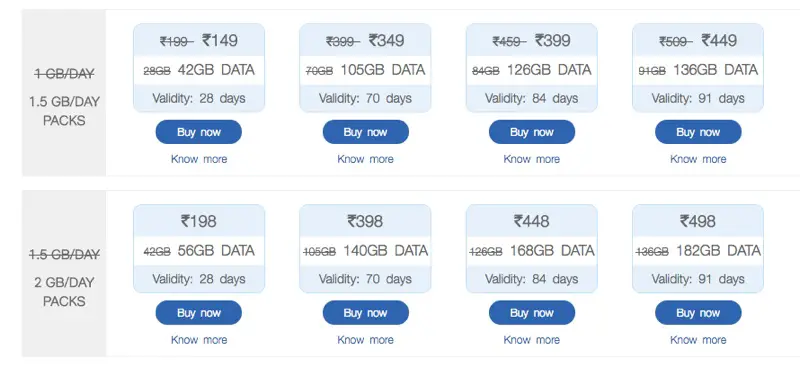 Jio offers more data benefits on monthly plans