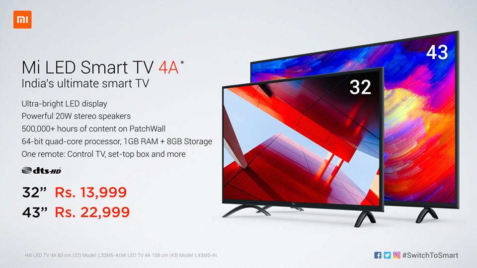 Mi LED Smart TVs Launched in India