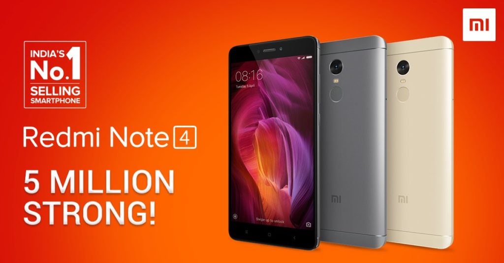 Redmi Note 4 Most Sold Phone in India 2017