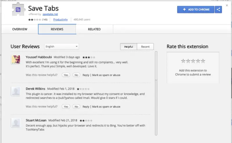 Save Tabs Chrome Extension