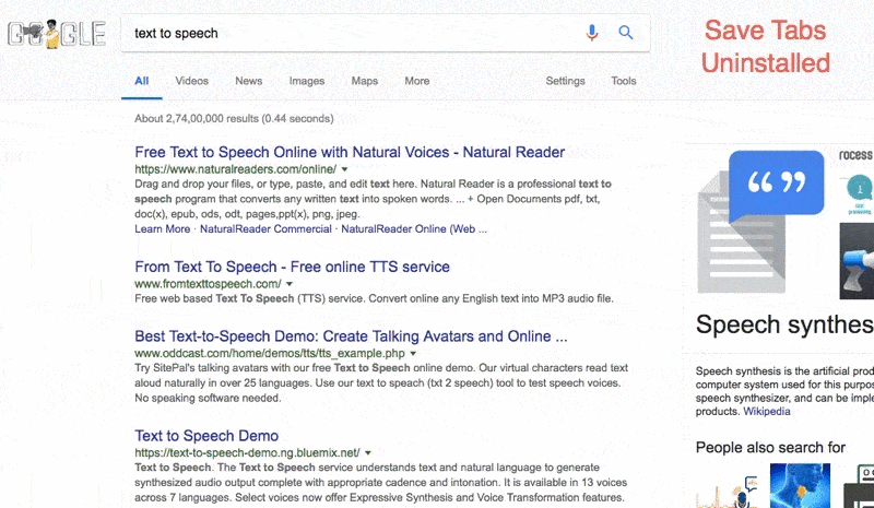 Search Results Hijacked SaveTabs