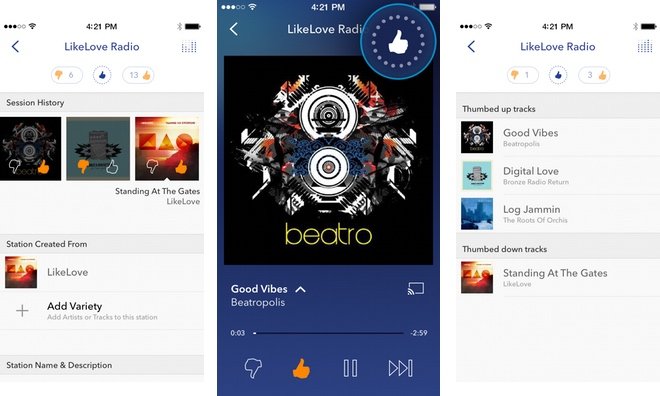 Pandora app for iPhone