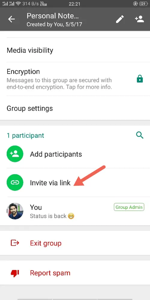 WhatsApp Group Setting