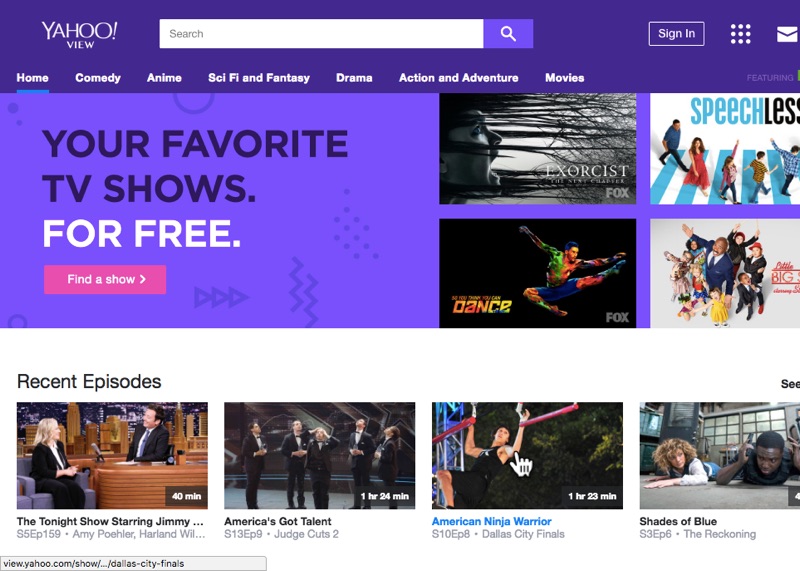 Yahoo View StreamTV Shows