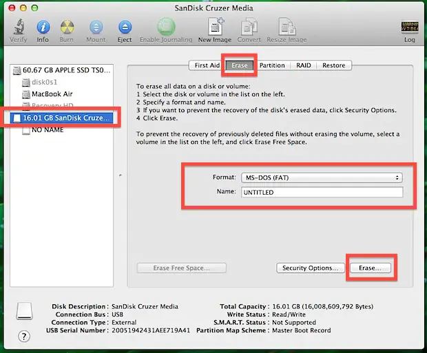 Format Flash Drive on Mac