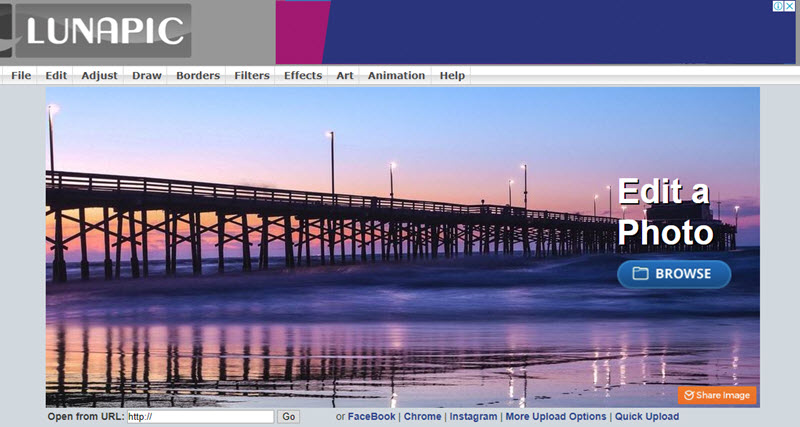 Lunapic Homepage Screenshot