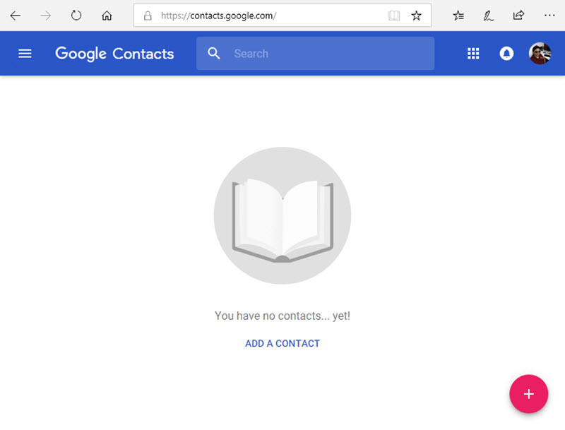 No Contacts in Google Contacts