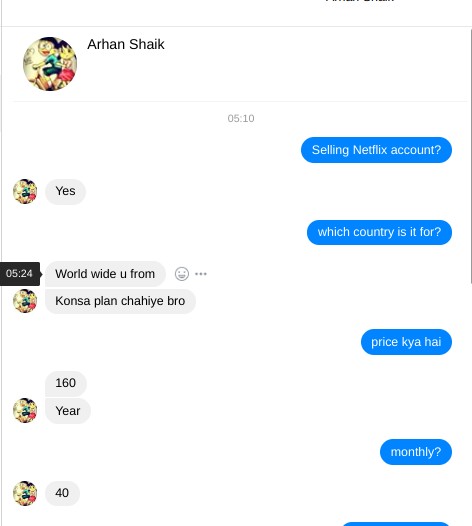 PayTM Scammer Chat Netflix01