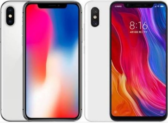 iPhone X vs Xioami Mi 8 Same Design