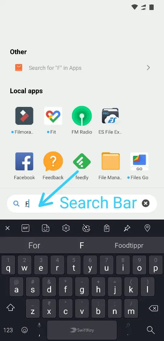 Search bar in Poco Launcher