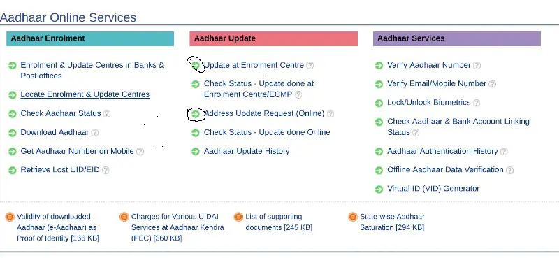 Update Address in Aadhaar from UIDAI Portal