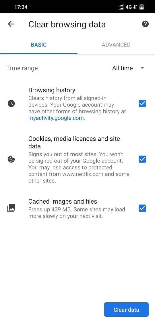 Clear Browser Cache in Chrome for Android04