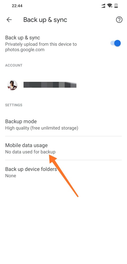 Daily Mobile Data Usage Limit in Google Photos