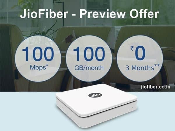 Jio GigaFiber Welcome Offer