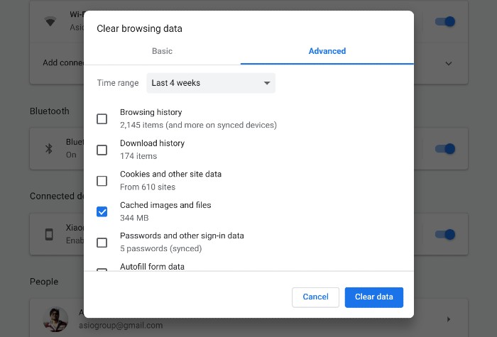 delete browsing history in chrome