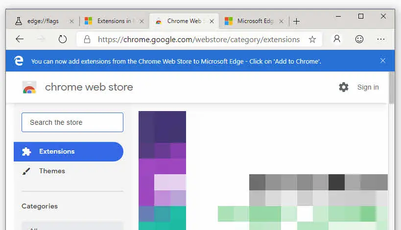 Add Extensions to Edge Browser from Chrome Web Store