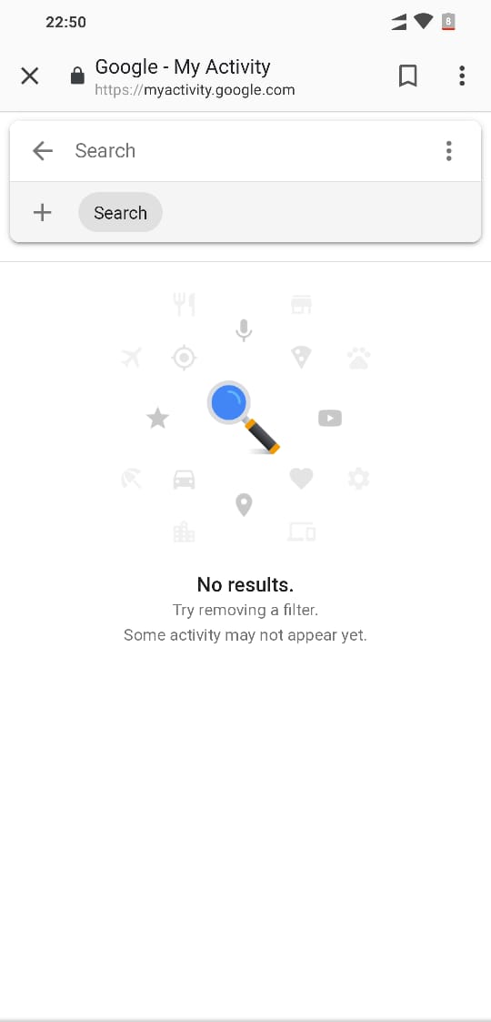Deleted Search History from Google App in Android