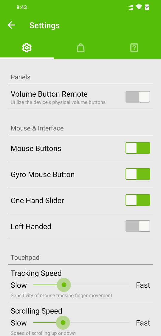 Remote Mouse Settings