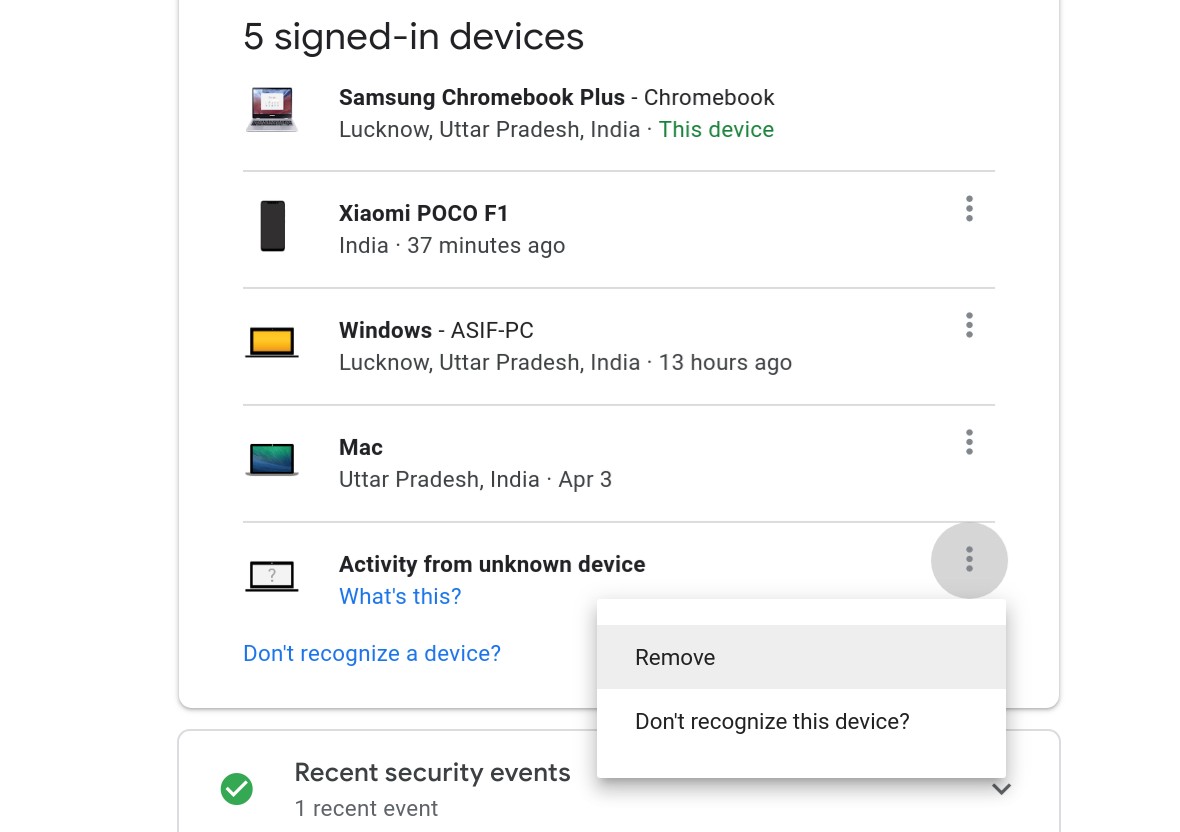 Remove Google Account Remotely