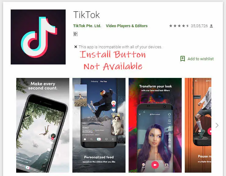 TikTok Installs Blocked for India
