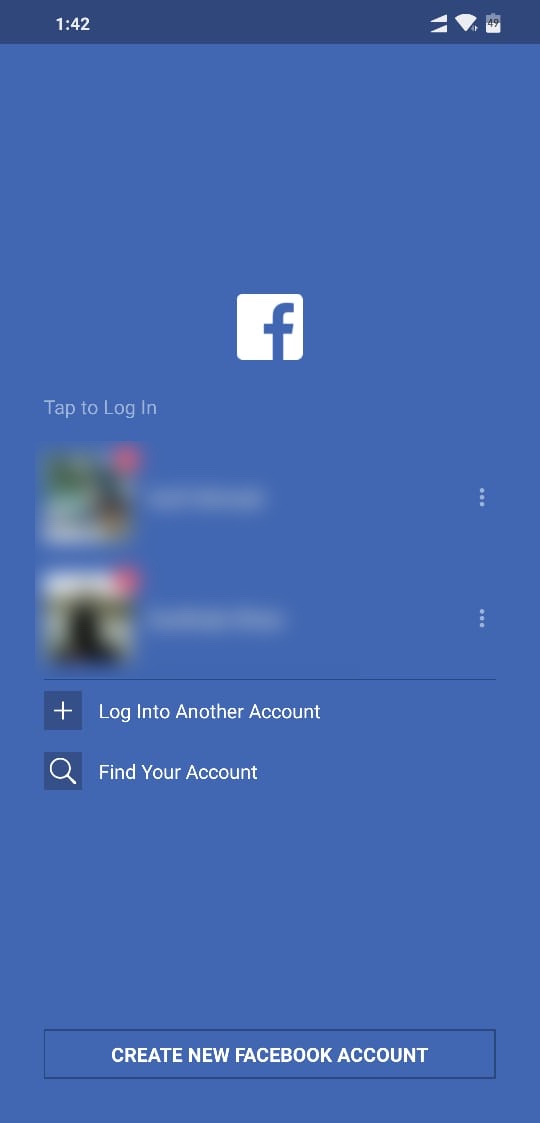 Facebook App Screenshot