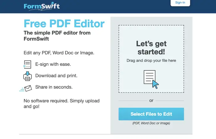Form Swift PDF Editor