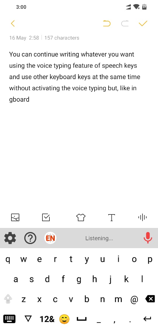 Speech Keys App on Android