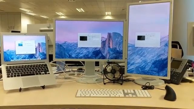 Two Monitors Connected to Macbook