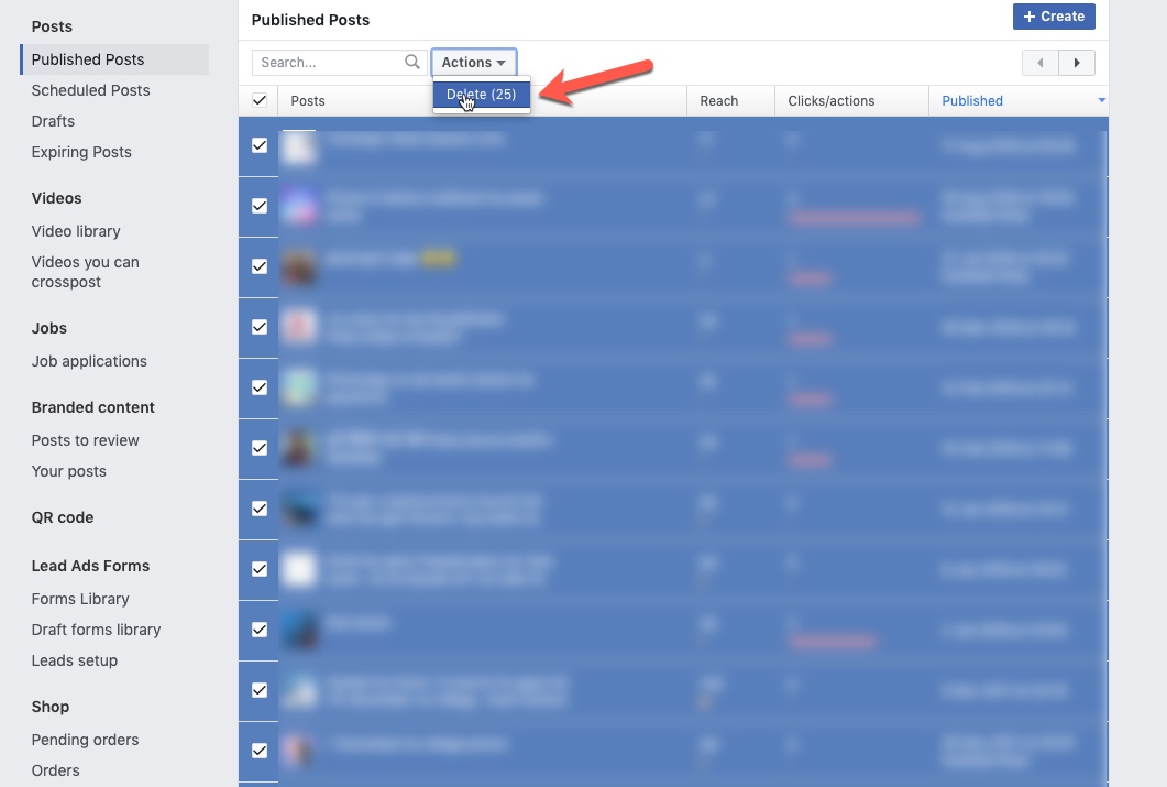 Delete Facebook Posts for Pages 02