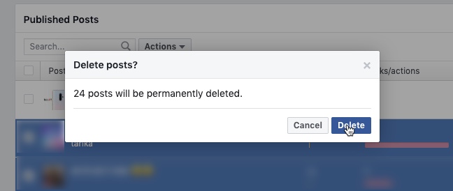 Delete Facebook Posts for Pages 03