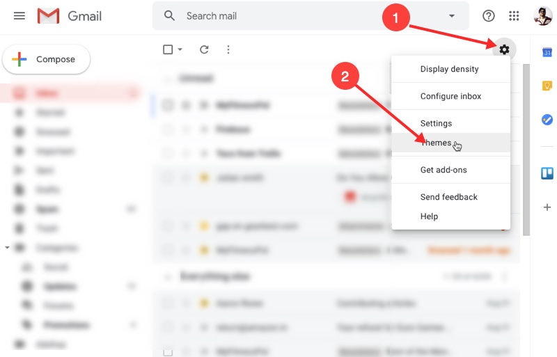 how to change my gmail to dark mode