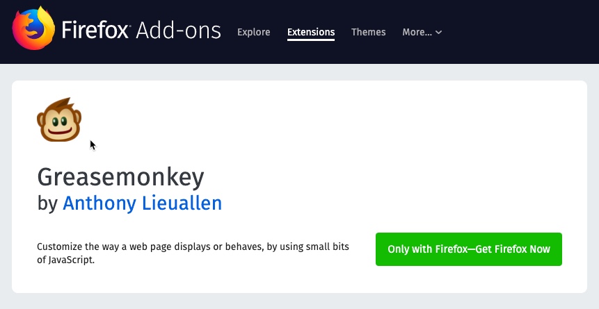 Grease Monkey for Mozilla Firefox
