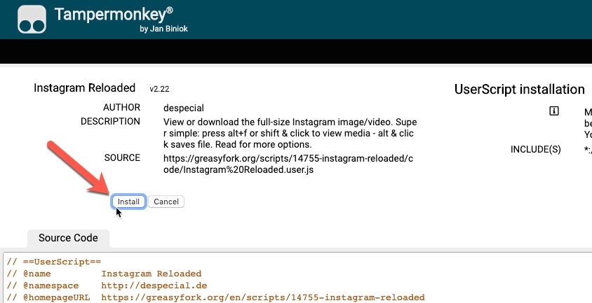 Install on Tampermonkey