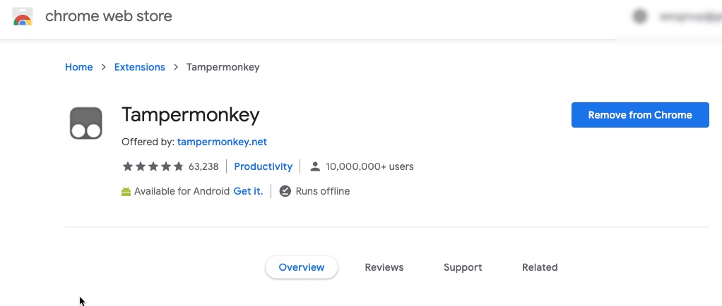 Как удалить tampermonkey из google chrome