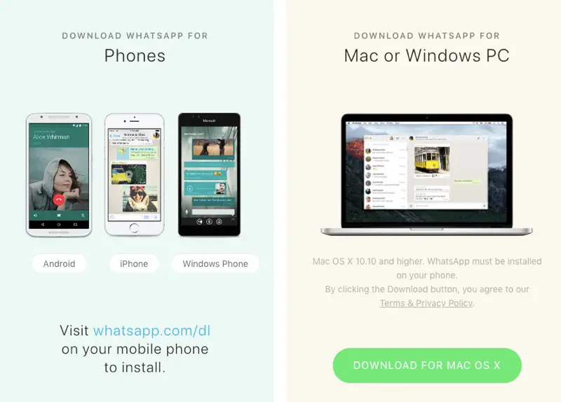 WhatsApp for PC and MAc